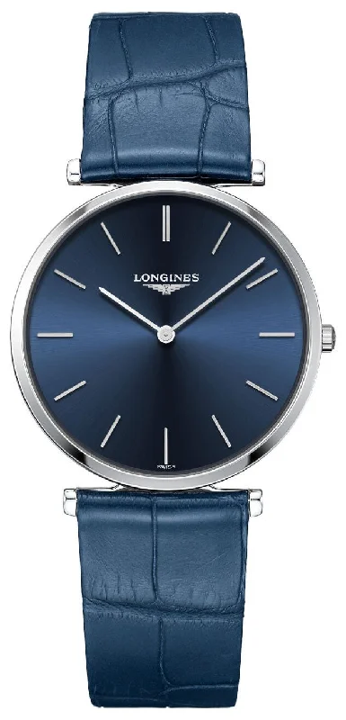 Longines La Grande Classique Stainless Steel Blue Dial Blue Leather Strap Quartz Unisex Watch L4.755.4.95.2