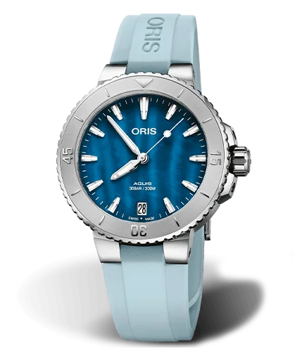 Oris Aquis Date Watch with Blue Mother of Pearl Dial, 36.5mm