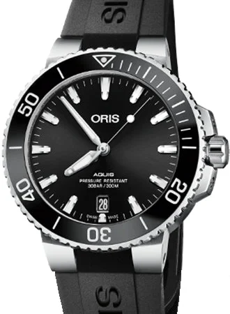 Aquis Date Black Sunburst - Rubber - 39.5mm - Ref. 01 733 7732 4134-07 4 21 64FC