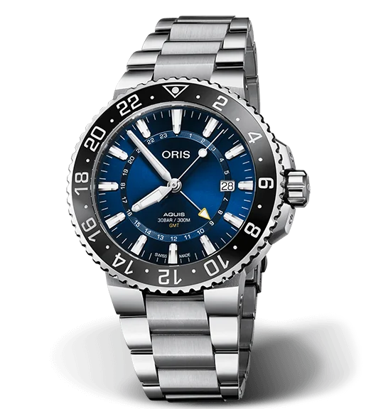 Oris Aquis GMT Date Watch with Blue Dial, 43.5mm