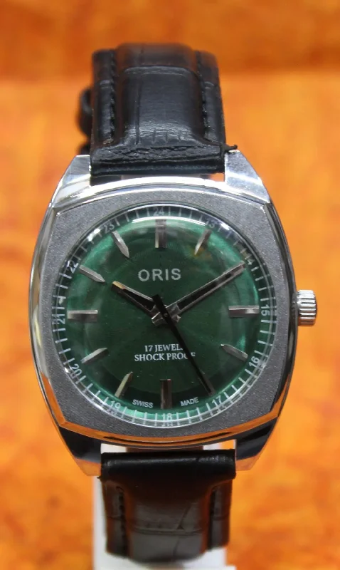 Antique Vintage ORIS 17 Jewels FHF ST96 Mechanical Hand Wind Swiss Made Men's Wristwatch