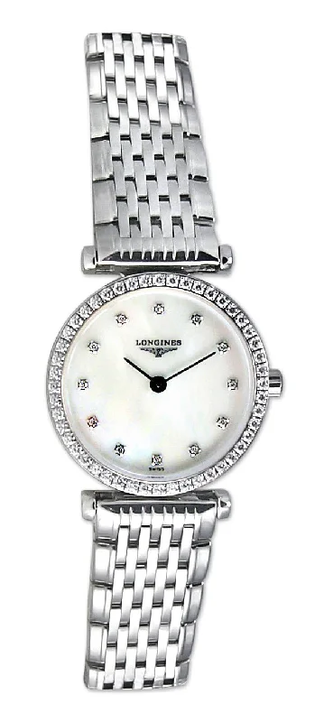 Longines La Grande Classique Stainless Steel & Diamond Womens Luxury Watch MOP L4.241.0.80.6