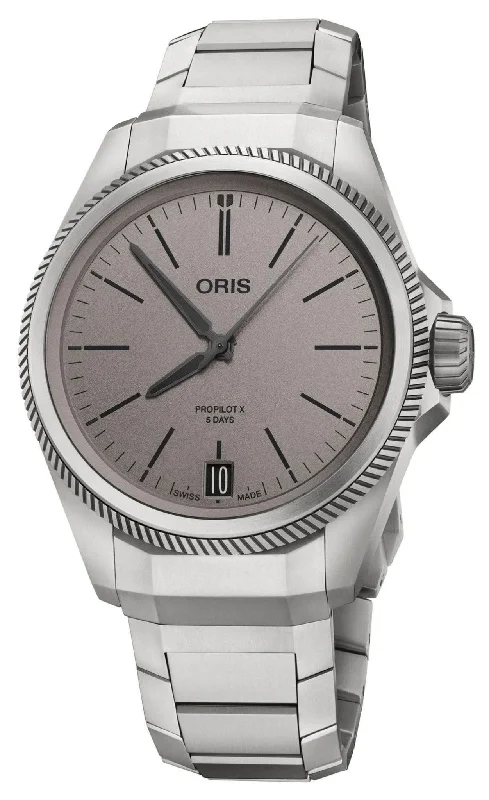 Oris ProPilot X Calibre 400 Automatic Titanium Gray Dial Date Mens Watch 400 7778 7153-07 7 20 01TLC