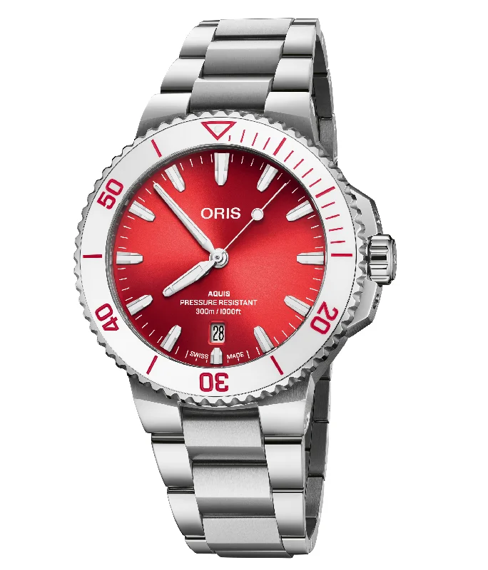 Oris Aquis Watch with Summer Red Dial, 41.50mm