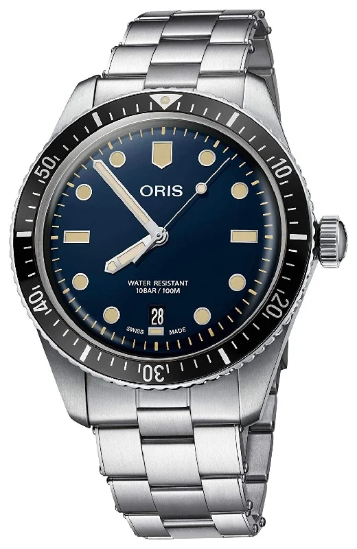 Oris Divers Sixty-Five Automatic Stainless Steel Blue Dial Date Mens Watch 733 7707 4055-07 8 20 18