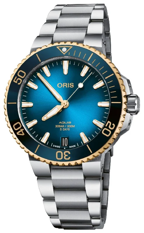 Oris Aquis Date Automatic Stainless Steel Blue Dial Divers Mens Watch 400 7769 6355-07 8 22 09PEB