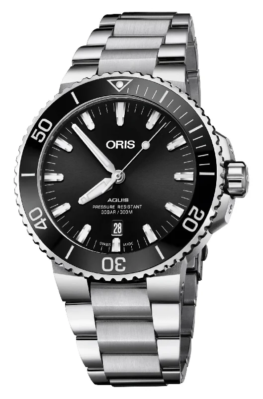 Oris Aquis Date Automatic Stainless Steel Black Dial Divers Mens Watch 733 7730 4134-07 8 24 05PEB