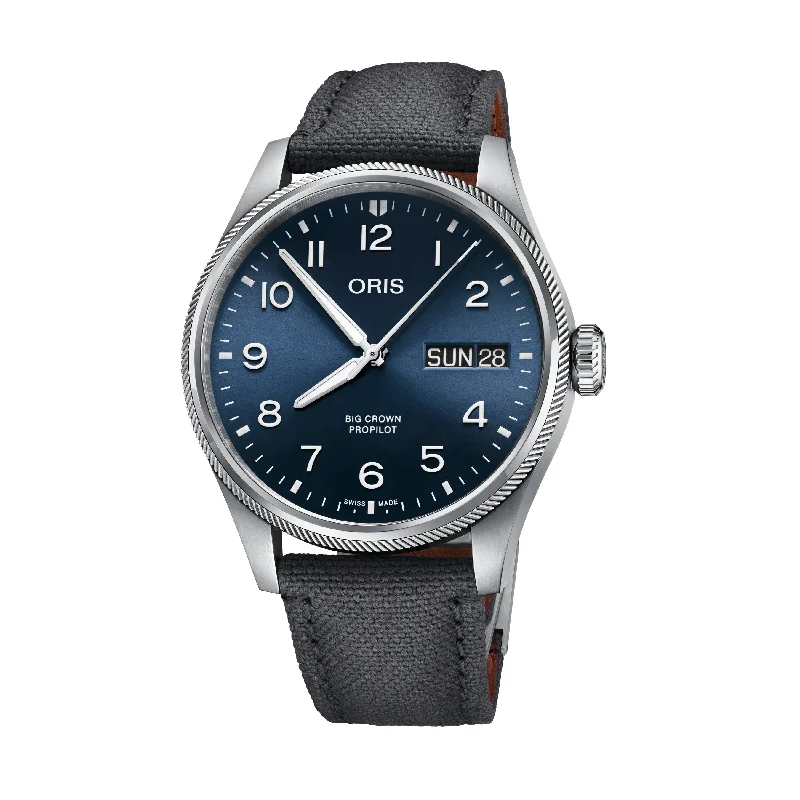 Oris Big Crown ProPilot Big Day Date Blue Dial Watch with Grey Strap