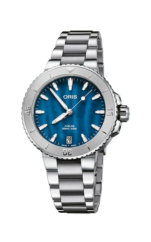 Oris Aquis Date Mother of Pearl Watch 01 733 7770 4155-07 8 18 05P