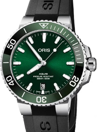 Aquis Date Green - Rubber - 39.5mm - Ref. 01 733 7732 4157-07 4 21 64FC