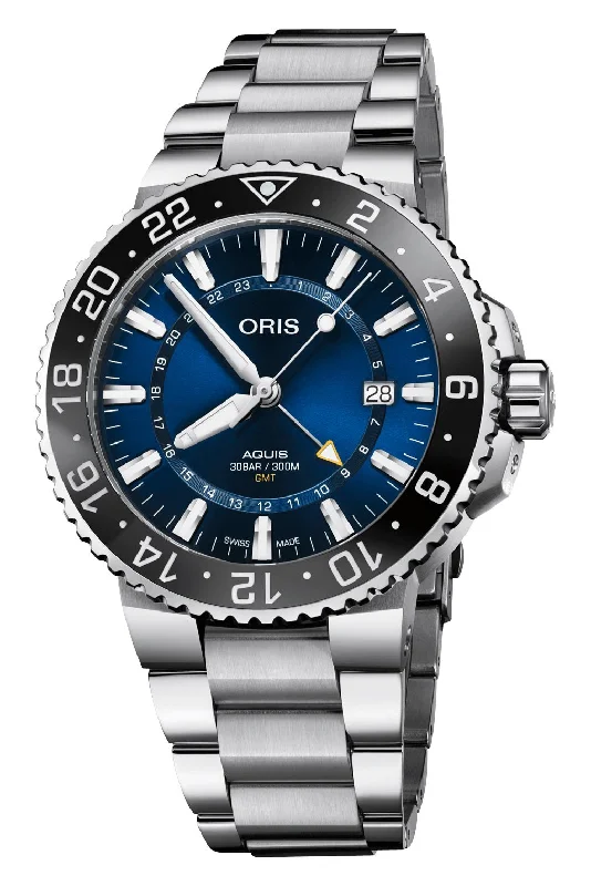 Oris Aquis GMT Date Automatic Stainless Steel Blue Dial Divers Mens Watch 798 7754 4135-07 8 24 05PEB