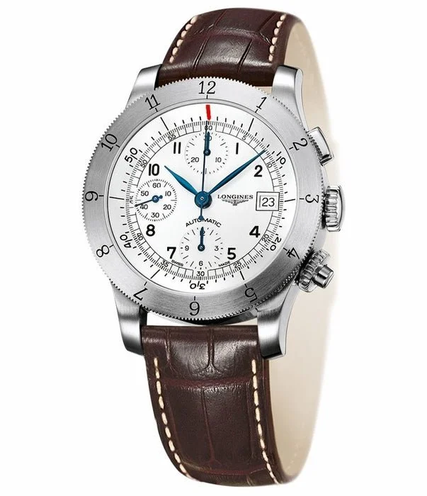 Longines Heritage Automatic Chronograph Stainless Steel Mens Strap Watch Calendar L2.741.4.73.2