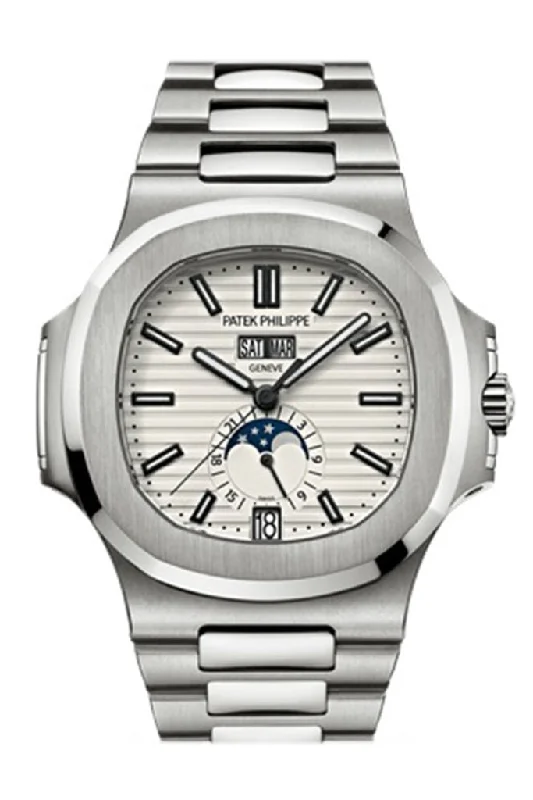 Patek Philippe Nautilus Gold White Dial Mens Watch 5726/1A-010