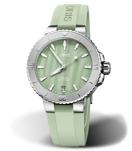 Oris Aquis Date Watch with Green Mother of Pearl Dial, 36.5mm