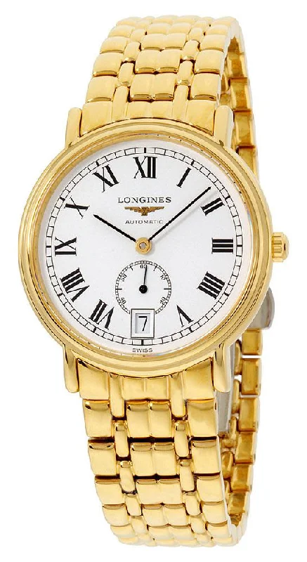 Longines Presence Automatic Yellow Gold PVD White Dial Date Mens Watch L4.804.2.11.8