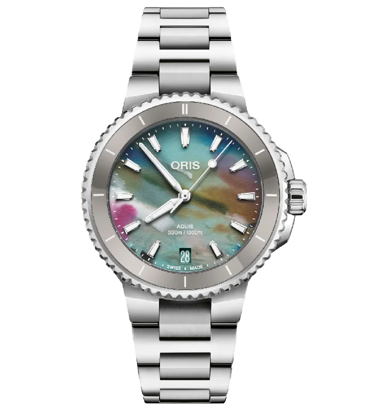 Oris Aquis Date Upcycle Watch with Multicoloured Dial, 36.50mm