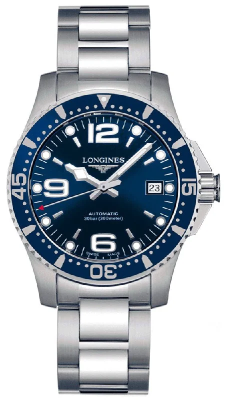 Longines HydroConquest Automatic Stainless Steel Blue Dial Date Divers Mens Watch L3.641.4.96.6