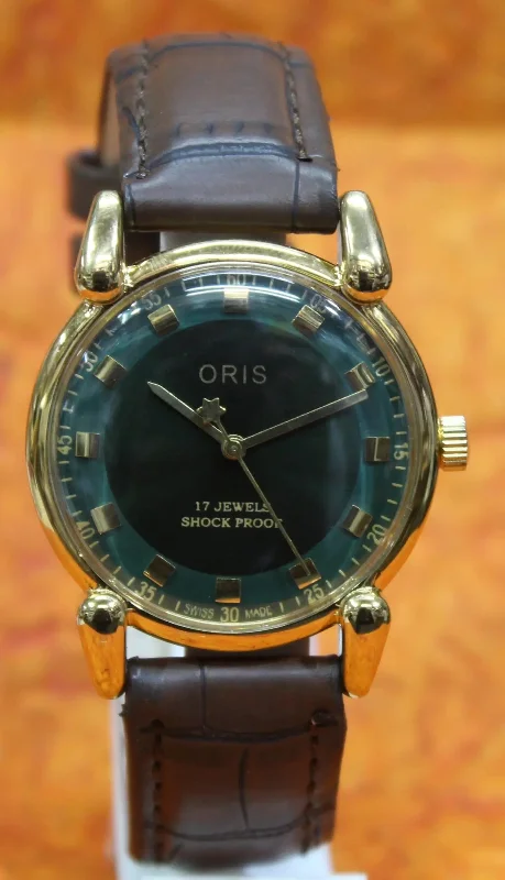 Antique Vintage ORIS 17 Jewels FHF ST96 Mechanical Hand Wind Swiss Made Men's Wristwatch