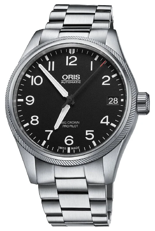 Oris Big Crown ProPilot Automatic Stainless Steel Black Dial Date Mens Watch 751 7697 4164-07 8 20 19